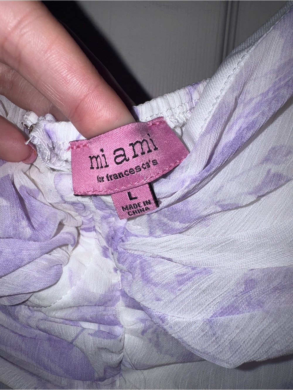 Francesca's Collections Margaret White Tulle Lilac Floral Maxi Dress - Picture 6 of 11